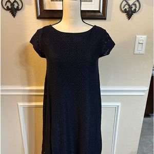 Ingrid & Isabel Navy Blue lace Maternity Dress Size S Bust 34” Length 35” Lined